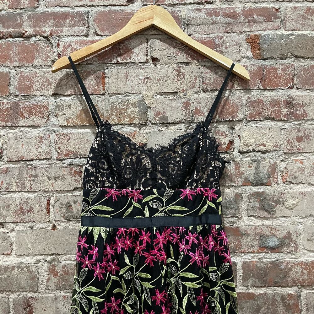 NWOT Lulu's Divine Delight Black Floral Embroidered Maxi Dress Size XS - Picture 6 of 10
